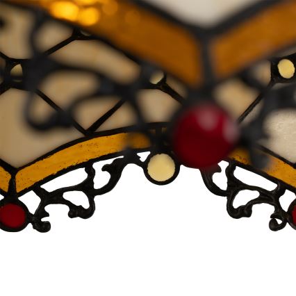 BRILAGI - Tiffany Buntglas-Kronleuchter an Kette IVORY 1xE27/60W/230V Ø 40 cm