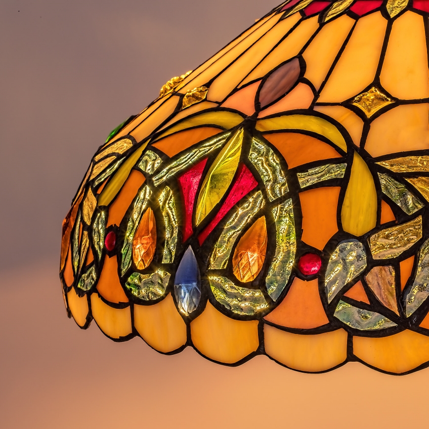 Brilagi - Tiffany-Buntglas-Kronleuchter an Kette LUISA 2xE27/60W/230V