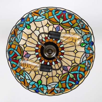Brilagi - Tiffany-Buntglas-Kronleuchter an Kette LUISA 2xE27/60W/230V