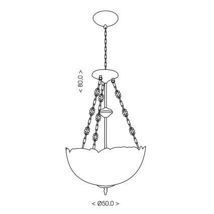 Brilagi - Tiffany-Buntglas-Kronleuchter an Kette MIRABELLA 3xE27/60W/230V Ø 50 cm