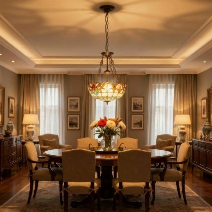 Brilagi - Tiffany-Buntglas-Kronleuchter an Kette MIRABELLA 3xE27/60W/230V Ø 50 cm