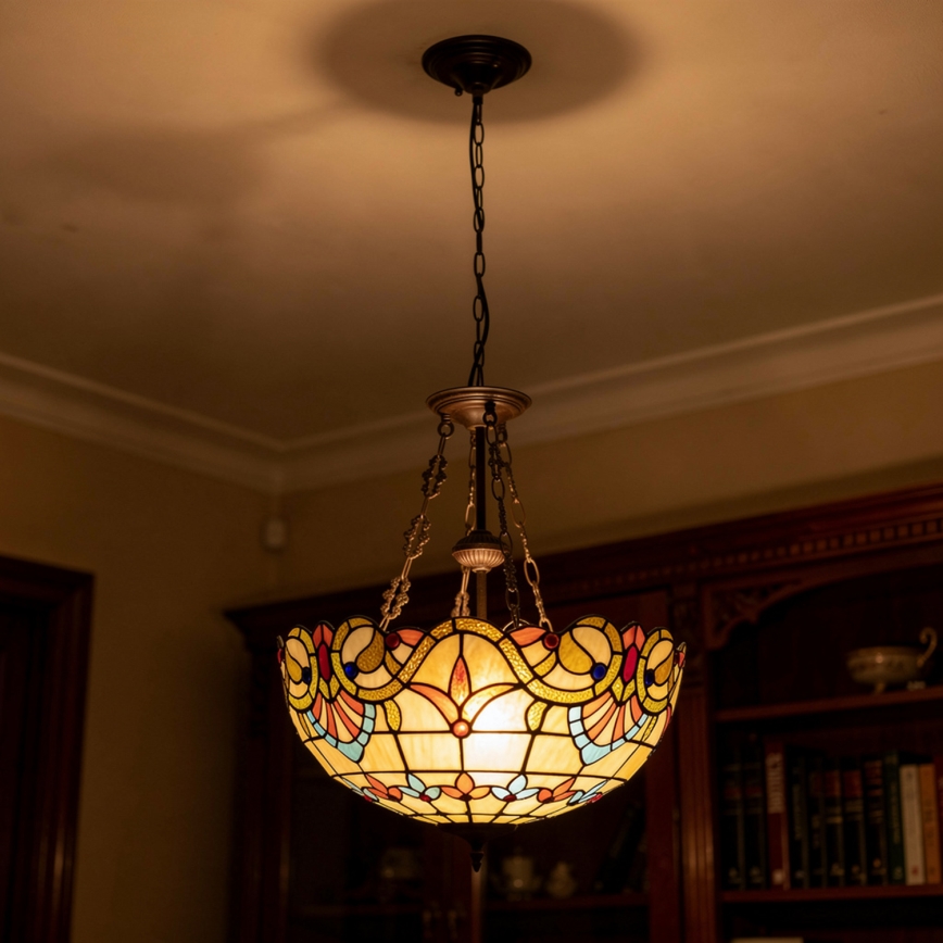 Brilagi - Tiffany-Buntglas-Kronleuchter an Kette MIRABELLA 3xE27/60W/230V Ø 50 cm