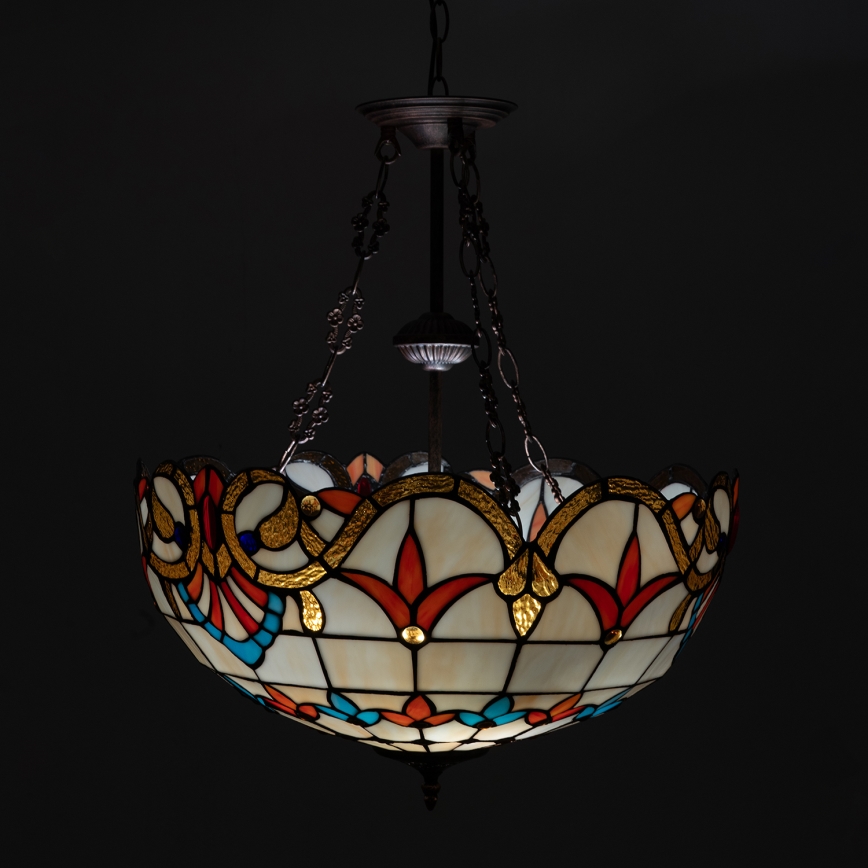 Brilagi - Tiffany-Buntglas-Kronleuchter an Kette MIRABELLA 3xE27/60W/230V Ø 50 cm
