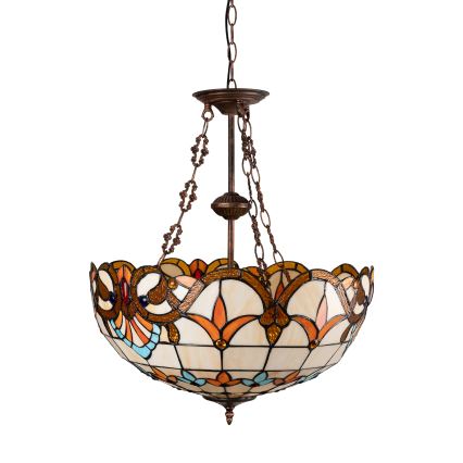 Brilagi - Tiffany-Buntglas-Kronleuchter an Kette MIRABELLA 3xE27/60W/230V Ø 50 cm