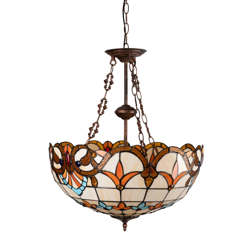 Brilagi - Tiffany-Buntglas-Kronleuchter an Kette MIRABELLA 3xE27/60W/230V Ø 50 cm