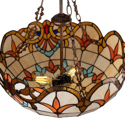 Brilagi - Tiffany-Buntglas-Kronleuchter an Kette MIRABELLA 3xE27/60W/230V Ø 50 cm