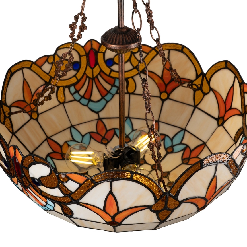 Brilagi - Tiffany-Buntglas-Kronleuchter an Kette MIRABELLA 3xE27/60W/230V Ø 50 cm
