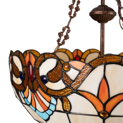 Brilagi - Tiffany-Buntglas-Kronleuchter an Kette MIRABELLA 3xE27/60W/230V Ø 50 cm