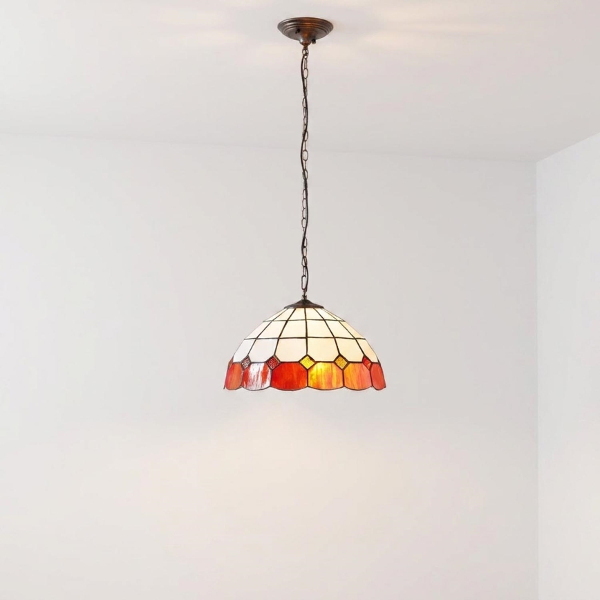 Brilagi - Tiffany-Buntglas-Kronleuchter an Kette SIENNA 1xE27/60W/230V Ø 40 cm