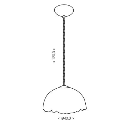 BRILAGI - Tiffany Buntglas-Pendelleuchte an Kette IVORY SMOOTH 1xE27/60W/230V Ø 40 cm