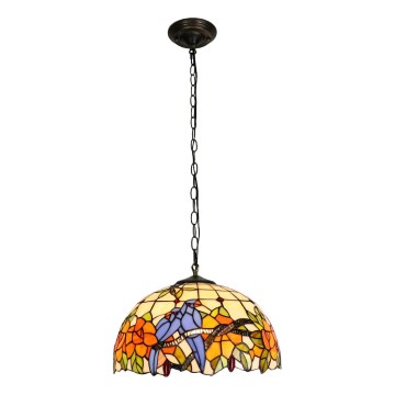 Brilagi - Tiffany-Buntglas-Kronleuchter mit Kette JUNGLE 1xE27/60W/230V Ø 40 cm