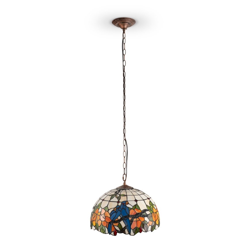 Brilagi - Tiffany-Buntglas-Kronleuchter mit Kette JUNGLE 1xE27/60W/230V Ø 40 cm