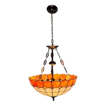 Brilagi - Tiffany-Buntglas-Kronleuchter mit Kette SIENNA 3xE27/60W/230V Ø 50 cm