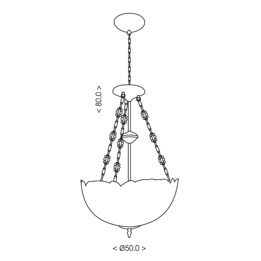 Brilagi - Tiffany-Buntglas-Kronleuchter mit Kette SIENNA 3xE27/60W/230V Ø 50 cm