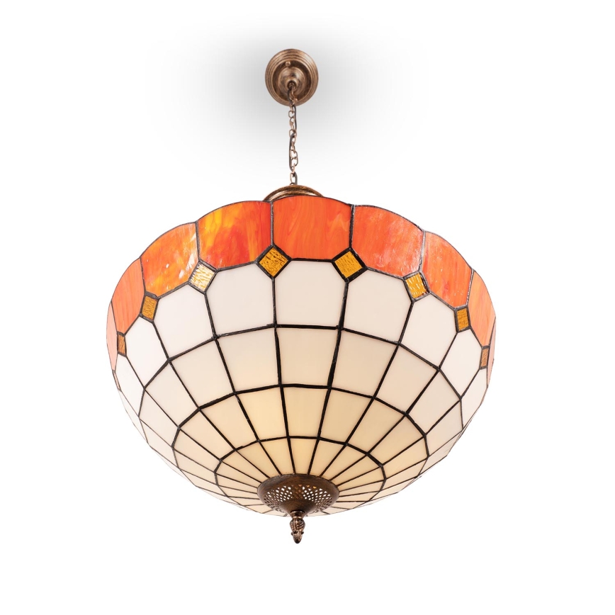 Brilagi - Tiffany-Buntglas-Kronleuchter mit Kette SIENNA 3xE27/60W/230V Ø 50 cm