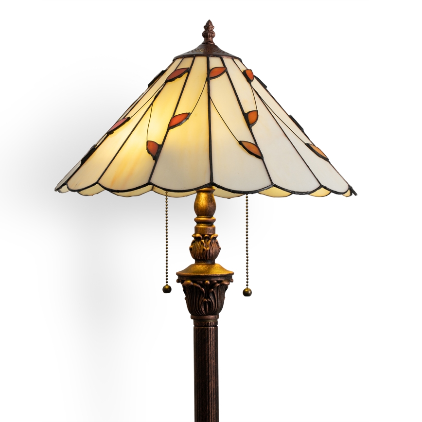 Brilagi - Tiffany-Buntglas-Stehlampe FOLIA 2xE27/60W/230V