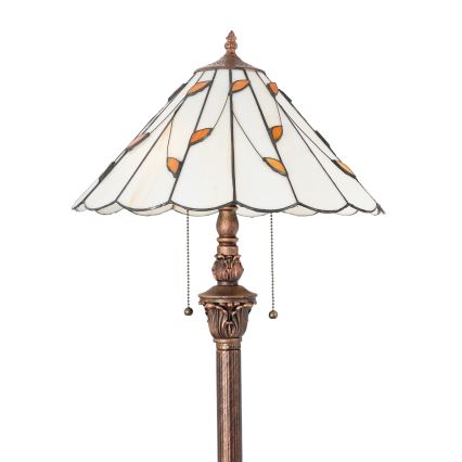 Brilagi - Tiffany-Buntglas-Stehlampe FOLIA 2xE27/60W/230V