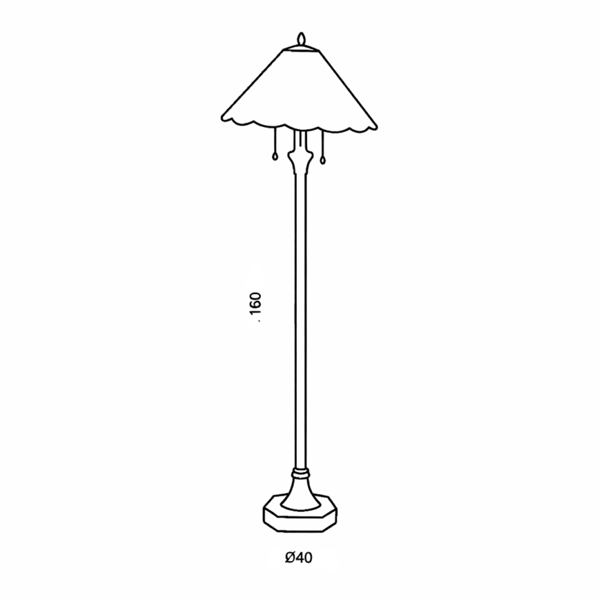 Brilagi - Tiffany-Buntglas-Stehlampe FOLIA 2xE27/60W/230V