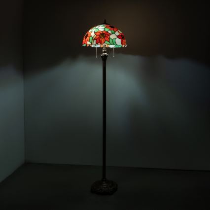 Brilagi - Tiffany Buntglas-Stehlampe SUNFLOWER 2xE27/60W/230V