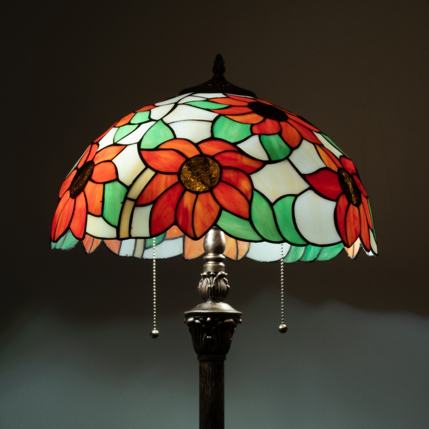 Brilagi - Tiffany Buntglas-Stehlampe SUNFLOWER 2xE27/60W/230V