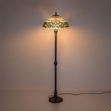 Brilagi - Tiffany-Buntglas-Stehleuchte LUISA 2xE27/60W/230V