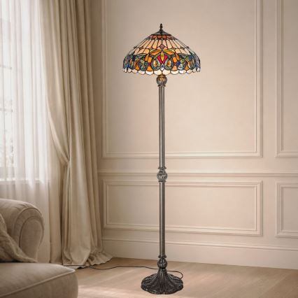 Brilagi - Tiffany-Buntglas-Stehleuchte LUISA 2xE27/60W/230V