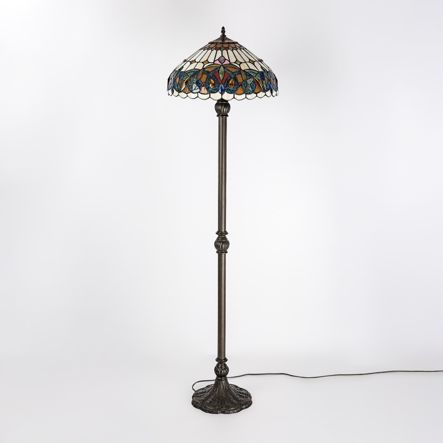 Brilagi - Tiffany-Buntglas-Stehleuchte LUISA 2xE27/60W/230V