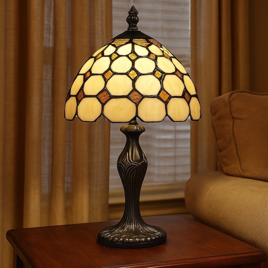 Brilagi - Tiffany-Buntglas-Tischlampe DORAN 1xE14/40W/230V