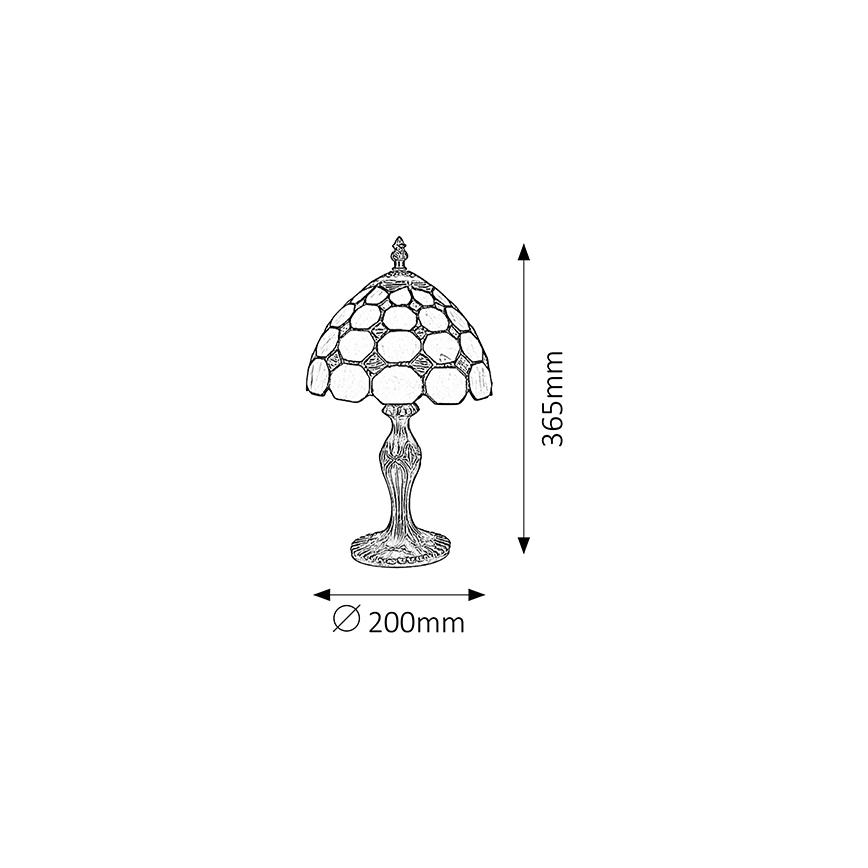 Brilagi - Tiffany-Buntglas-Tischlampe DORAN 1xE14/40W/230V
