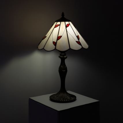 Brilagi - Tiffany-Buntglas-Tischlampe FOLIA 1xE27/60W/230V