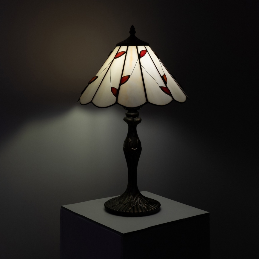 Brilagi - Tiffany-Buntglas-Tischlampe FOLIA 1xE27/60W/230V