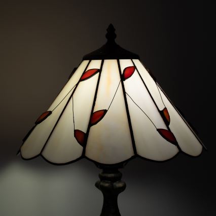 Brilagi - Tiffany-Buntglas-Tischlampe FOLIA 1xE27/60W/230V