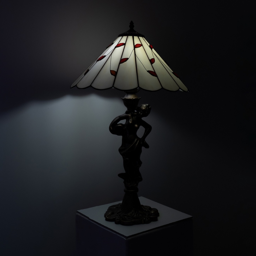 Brilagi - Tiffany-Buntglas-Tischlampe FOLIA 1xE27/60W/230V