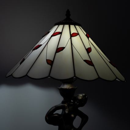 Brilagi - Tiffany-Buntglas-Tischlampe FOLIA 1xE27/60W/230V