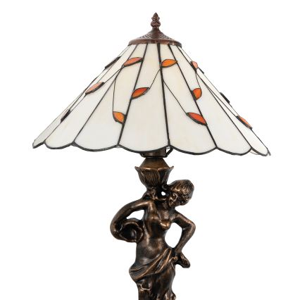 Brilagi - Tiffany-Buntglas-Tischlampe FOLIA 1xE27/60W/230V