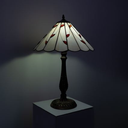 Brilagi - Tiffany-Buntglas-Tischlampe FOLIA 2xE27/60W/230V