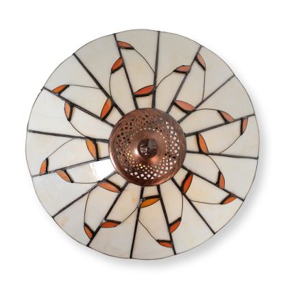 Brilagi - Tiffany-Buntglas-Tischlampe FOLIA 2xE27/60W/230V