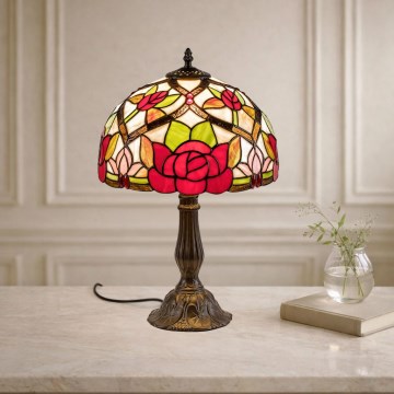 Brilagi - Tiffany-Buntglas-Tischlampe GARLAN 1xE27/40W/230V