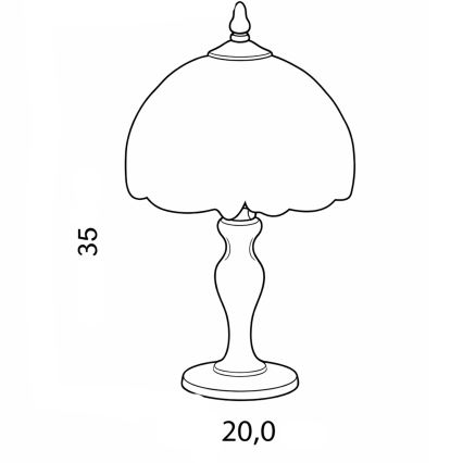 Brilagi - Tiffany-Buntglas-Tischlampe IVORY 1xE27/60W/230V