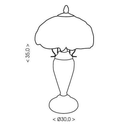 Brilagi - Tiffany-Buntglas-Tischlampe JUNGLE 1xE27/60W/230V + 1xE14/40W