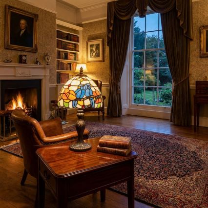 Brilagi - Tiffany-Buntglas-Tischlampe JUNGLE 1xE27/60W/230V