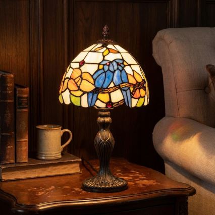 Brilagi - Tiffany-Buntglas-Tischlampe JUNGLE 1xE27/60W/230V