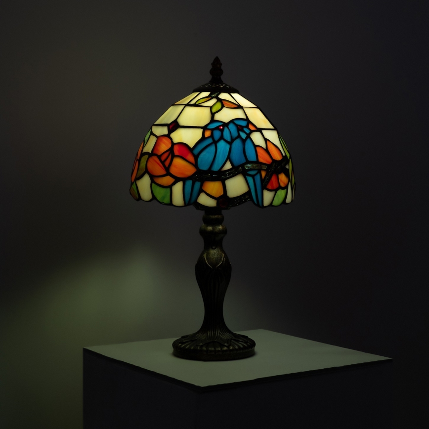 Brilagi - Tiffany-Buntglas-Tischlampe JUNGLE 1xE27/60W/230V