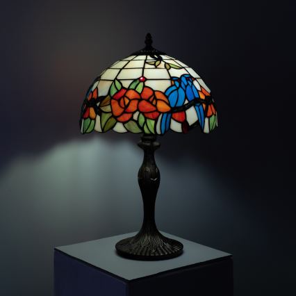 Brilagi - Tiffany-Buntglas-Tischlampe JUNGLE 1xE27/60W/230V