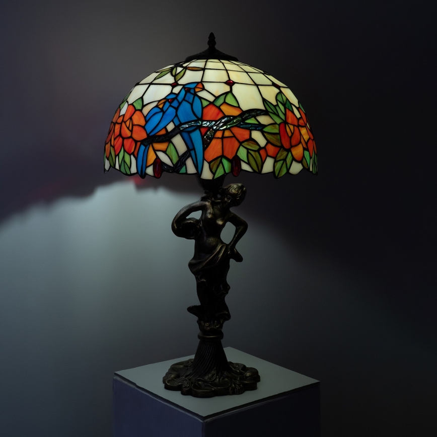 Brilagi - Tiffany Buntglas-Tischlampe JUNGLE 1xE27/60W/230V