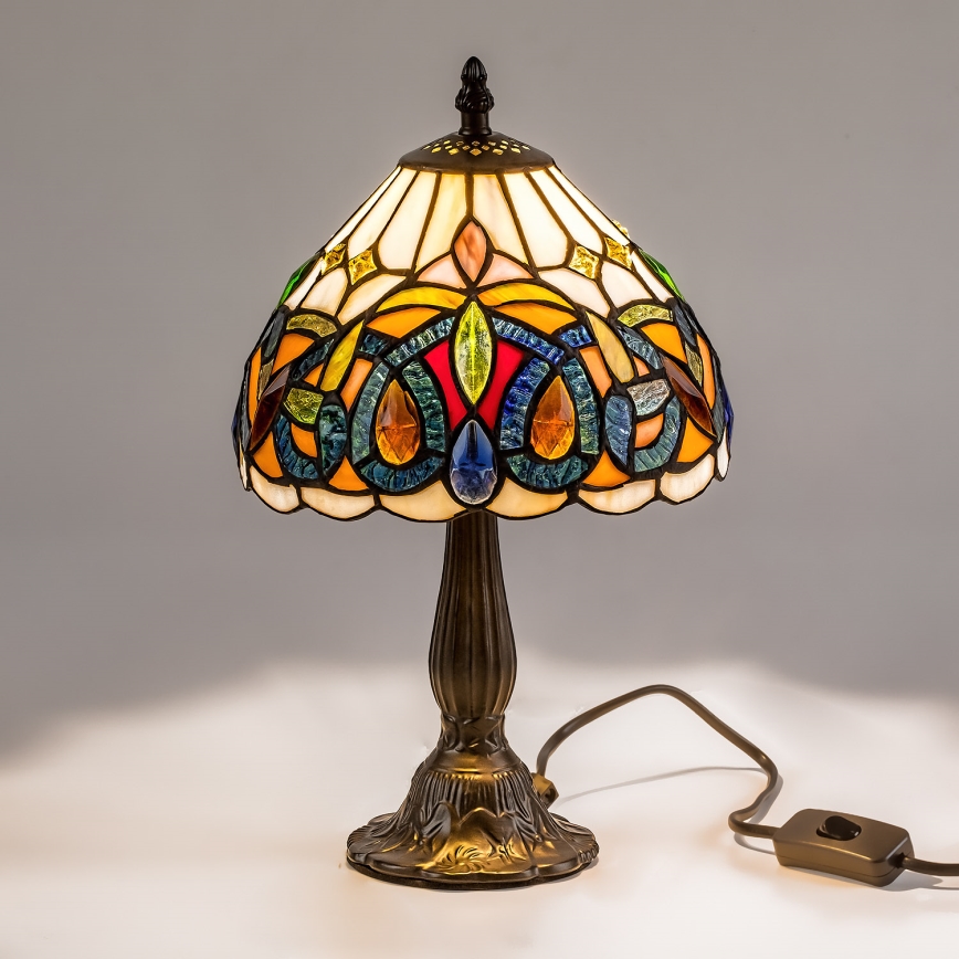 Brilagi - Tiffany-Buntglas-Tischlampe LUISA 1xE14/40W/230V
