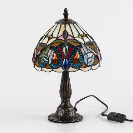 Brilagi - Tiffany-Buntglas-Tischlampe LUISA 1xE14/40W/230V