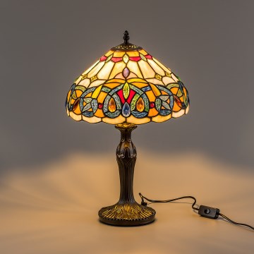 Brilagi - Tiffany-Buntglas-Tischlampe LUISA 1xE27/40W/230V