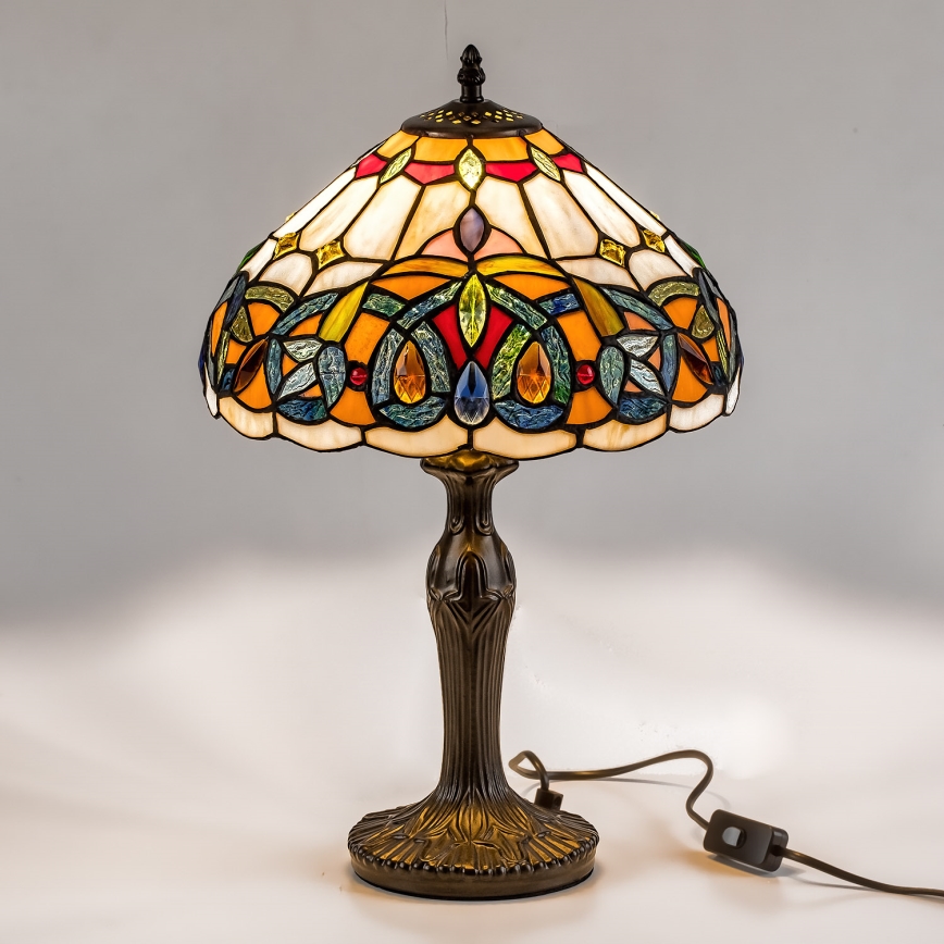 Brilagi - Tiffany-Buntglas-Tischlampe LUISA 1xE27/40W/230V