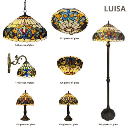 Brilagi - Tiffany-Buntglas-Tischlampe LUISA 1xE27/40W/230V